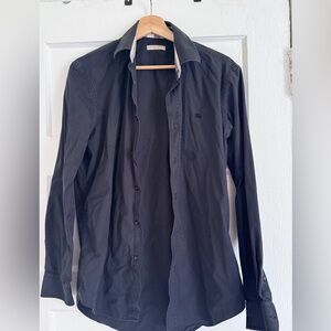 Burberry dark grey shirt.